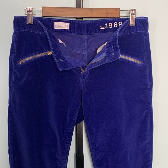 GAP 1969 Velvet Always Skinny Skimmer Pants in Becca Blue Size 31R - Picture 4 of 8